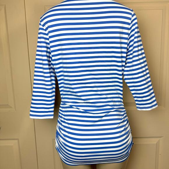J MLaughin Signature Catalina Cloth Wavesong Stripe Tshirt Tee Top Size Medium - Picture 2 of 5